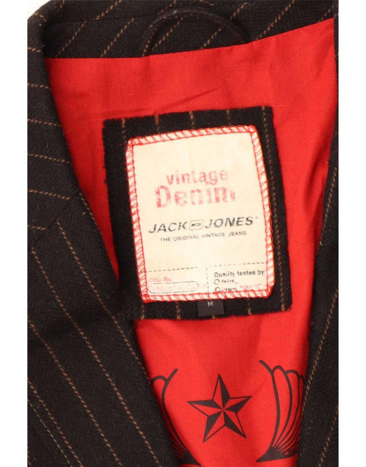 Jack & Jones Chaqueta tipo blazer con gráfico para hombre UK 38 Medium Black Pinstripe