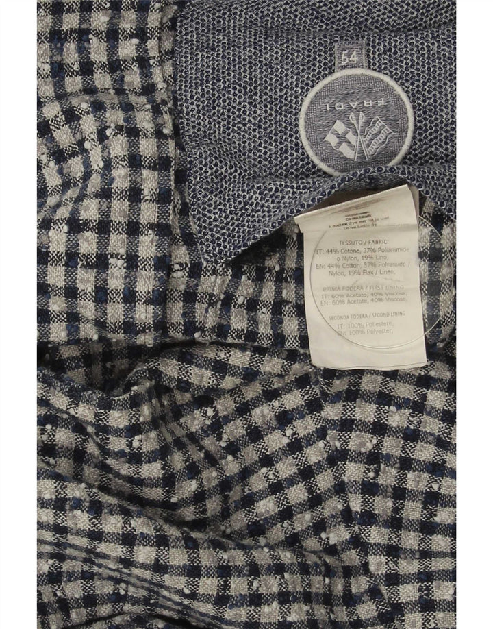 Fradi Chaqueta tipo blazer de 2 botones para hombre IT 54 2XL Algodón a cuadros azul marino