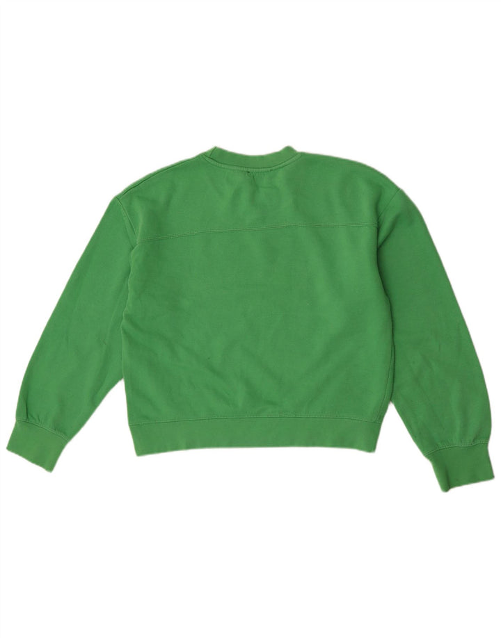 Zara Mujer Crop Sudadera Jumper UK 44 Poliéster Verde Medio