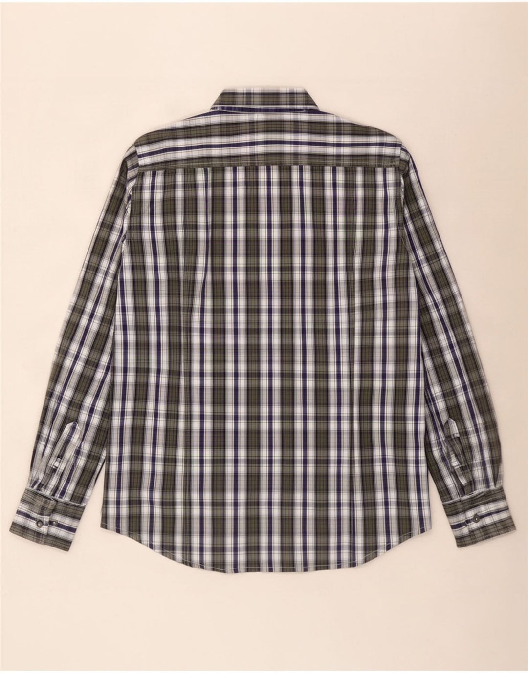 Camisa Kappa Hombre Large Verde Cuadros Algodón