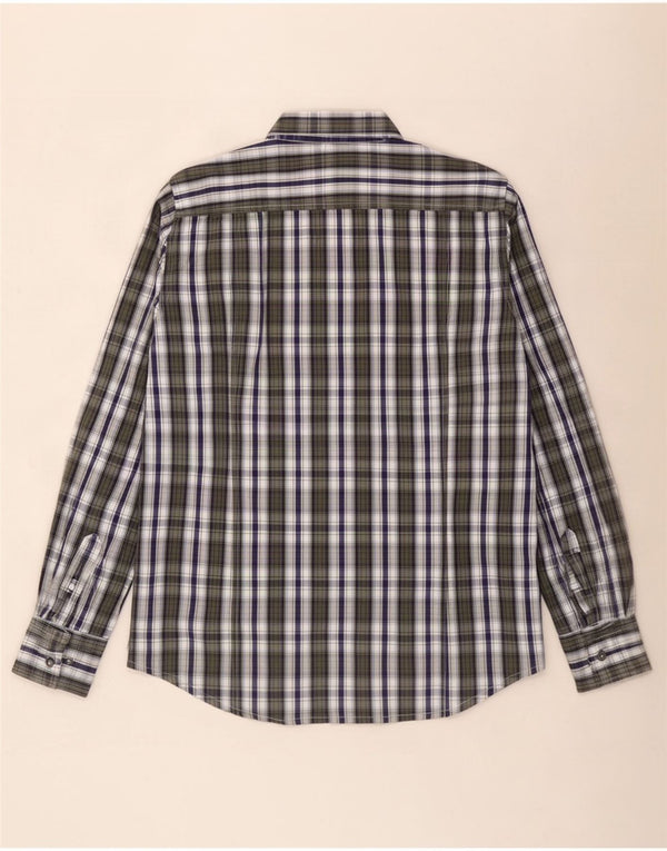 Camisa Kappa Hombre Large Verde Cuadros Algodón