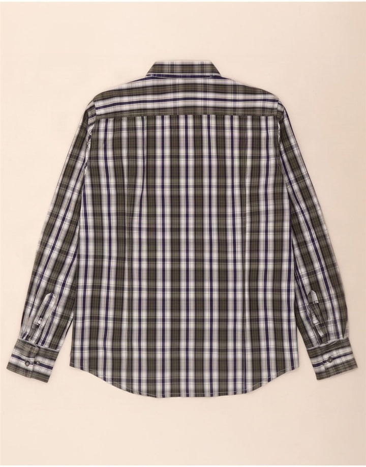 Camisa Kappa Hombre Large Verde Cuadros Algodón