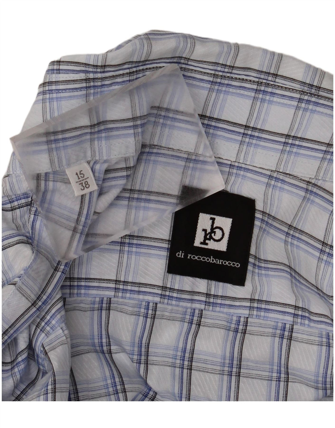 Camisa Roccobarocco para hombre talla 15 38 cuadros azules medianos