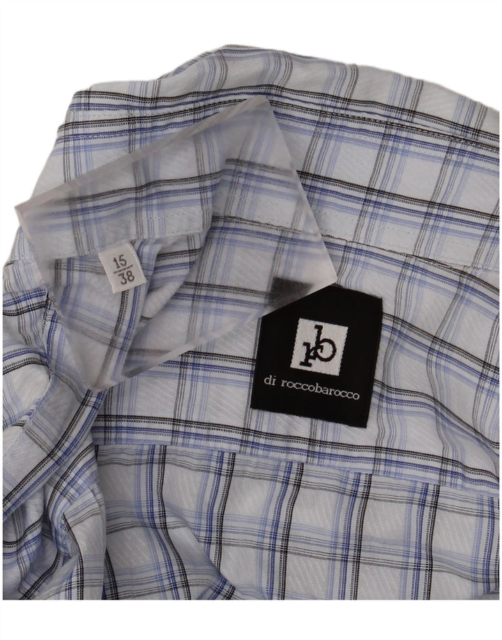 Camisa Roccobarocco para hombre talla 15 38 cuadros azules medianos