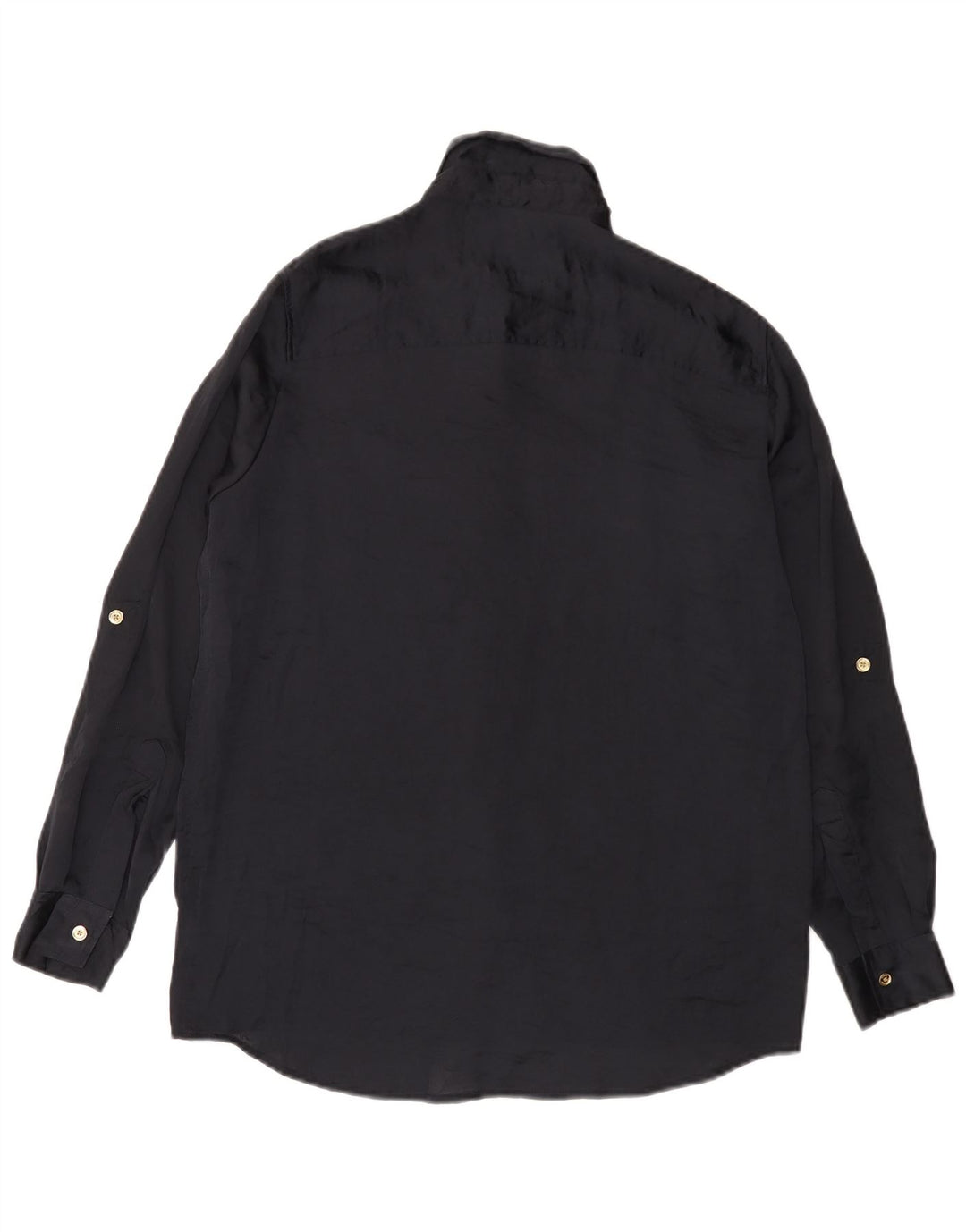 MICHAEL KORS Camisa larga extragrande para mujer UK 10 Small Poliéster negro