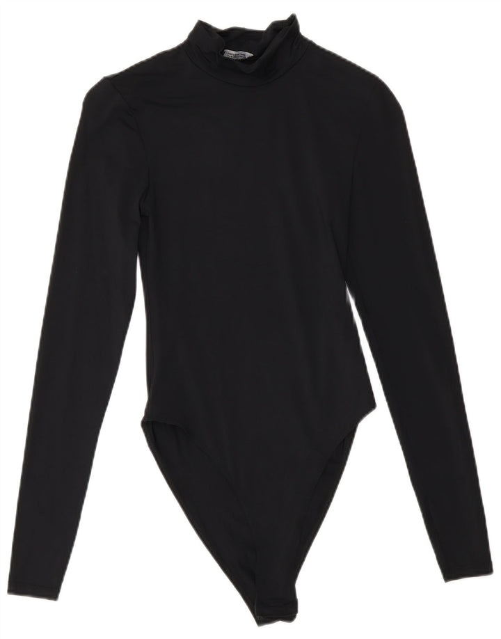 Zara Mujer Body Manga Larga UK 8 Small Poliamida Negro