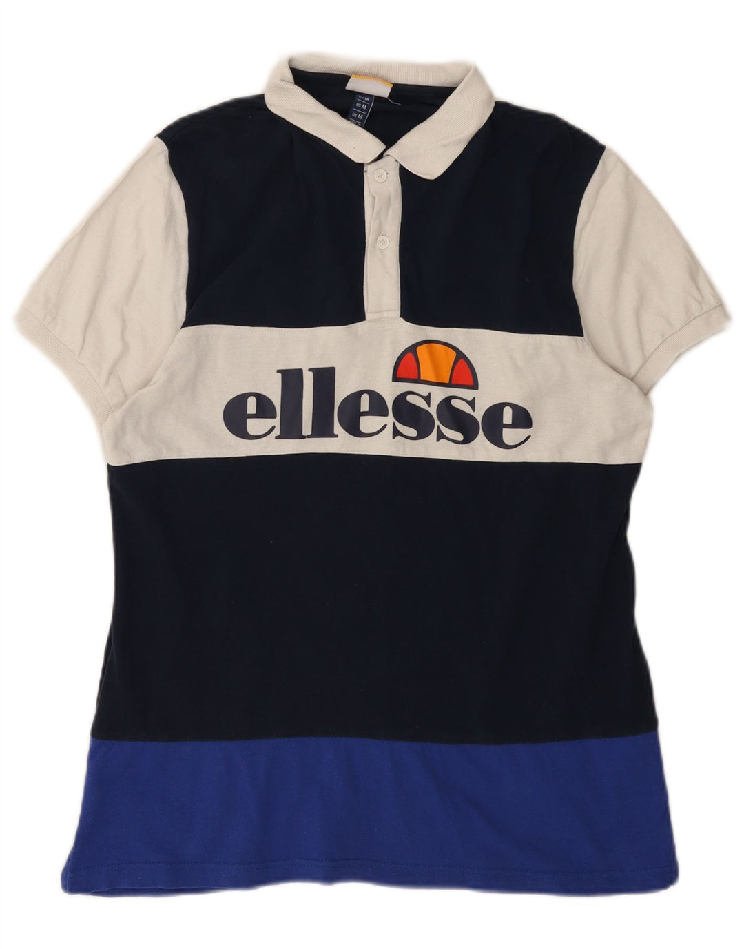 ELLESSE Polo gráfico para hombre de algodón con bloques de color multicolor mediano