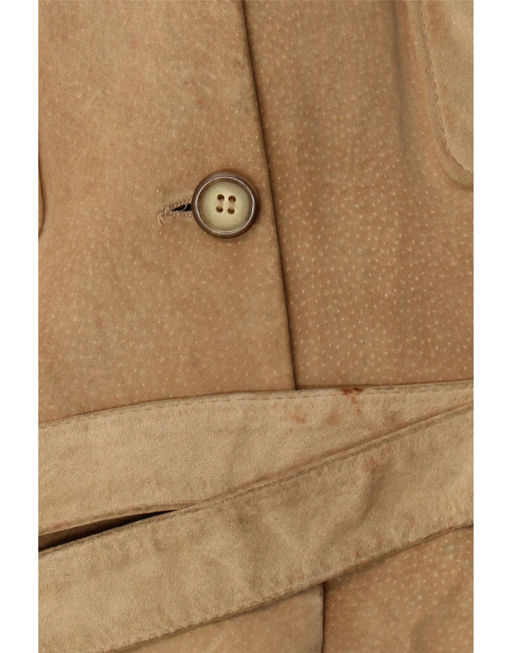 Chaqueta de ante vintage para mujer IT 48 XL Cuero beige
