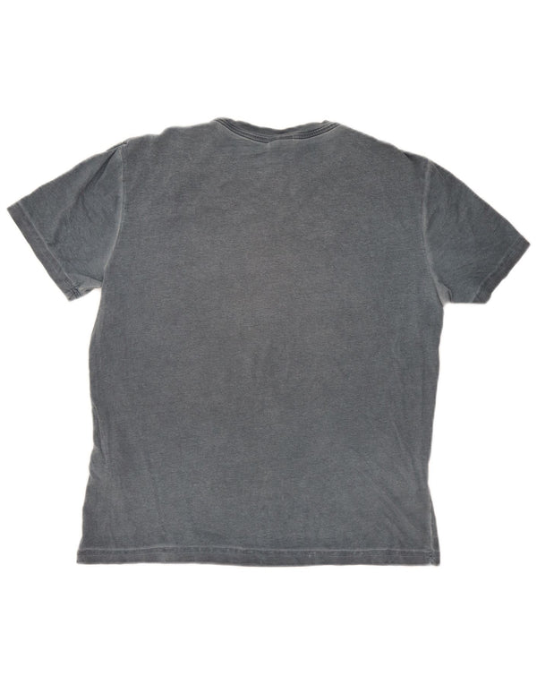 Diadora Hombre Camiseta Gráfica Top Algodón Gris Medio