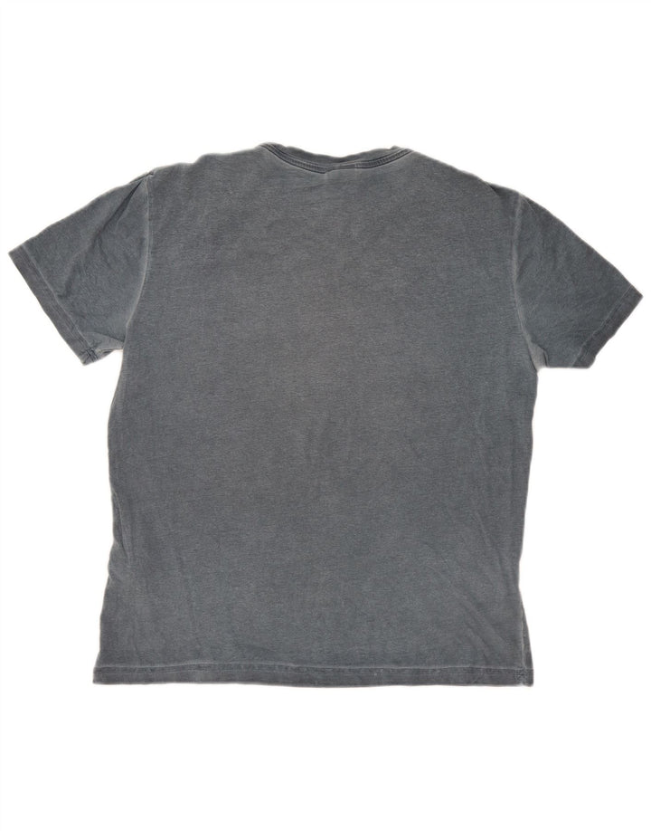 Diadora Hombre Camiseta Gráfica Top Algodón Gris Medio
