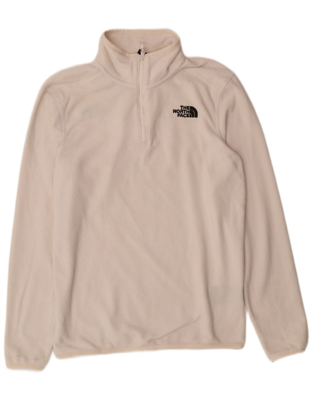 THE NORTH FACE Jersey de forro polar con cuello y cremallera para hombre pequeño poliéster blanco