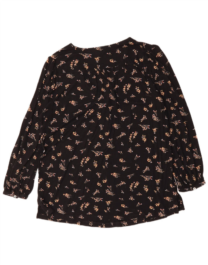 Blusa extragrande de manga larga para mujer de Fat Face UK 40 Medium Black Floral