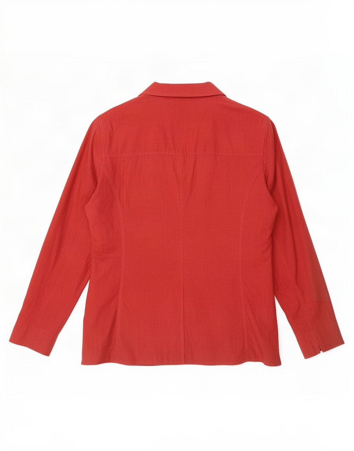 Marks & Spencer Chaqueta Blazer de 3 Botones para Mujer UK 46 Grande Lino Rojo