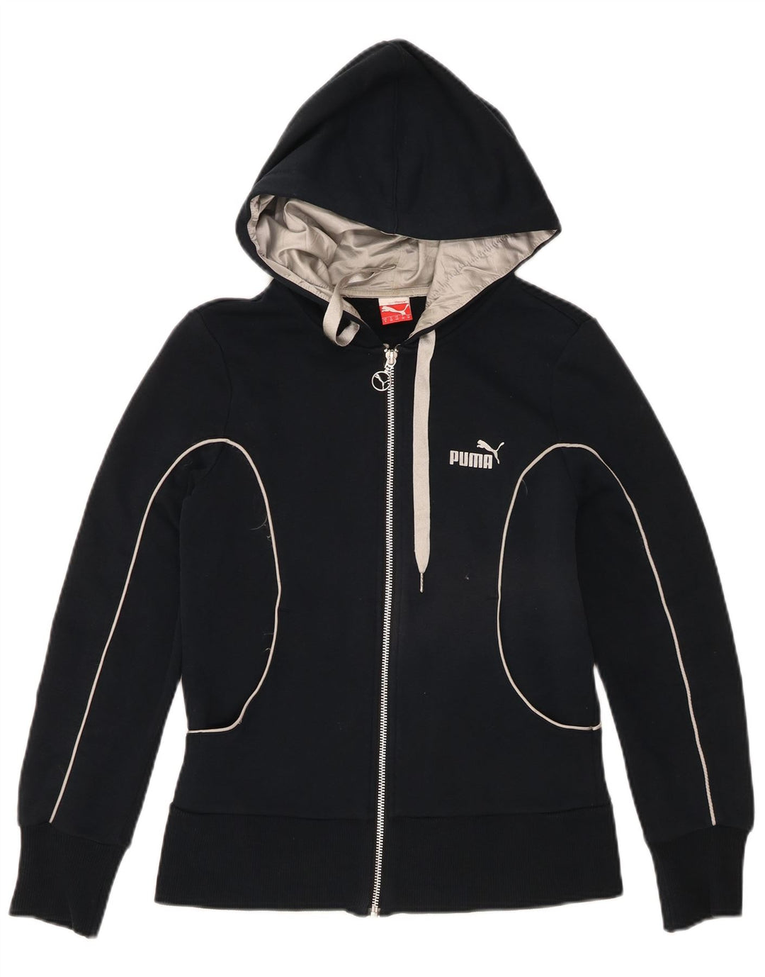 Puma Sudadera con capucha y cremallera para mujer UK 10 Small Azul marino