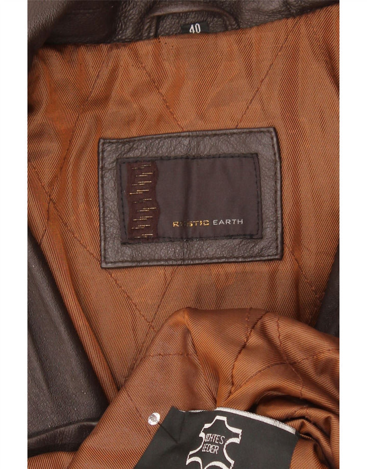 Vintage chaqueta de cuero para hombre Reino Unido 40 cuero marrón grande