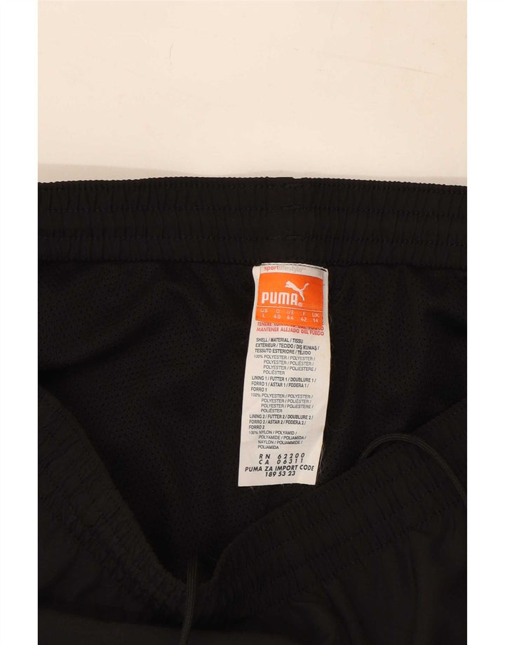 Puma Mujer Chándal Pantalones UK 40 Grande Poliéster Negro