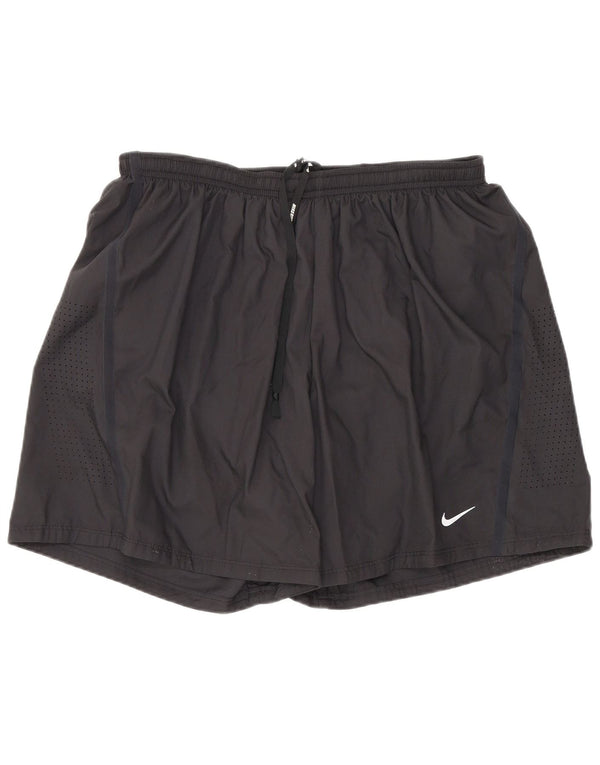 Nike - Pantalones cortos deportivos Dri Fit para mujer, talla grande, poliéster negro