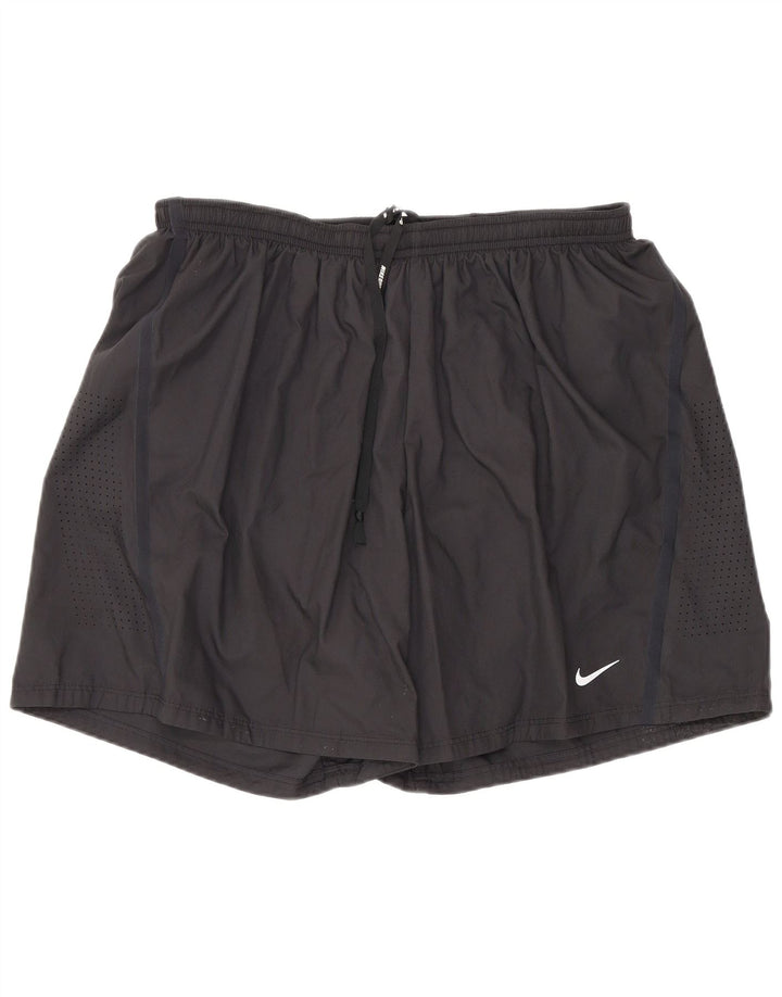 Nike - Pantalones cortos deportivos Dri Fit para mujer, talla grande, poliéster negro