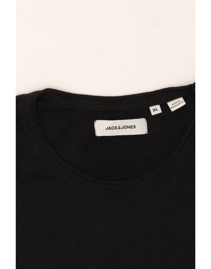 JACK & JONES Mens T-Shirt Top XL Black Cotton Vintage Jack & Jones and Second-Hand Jack & Jones from Messina Hembry 