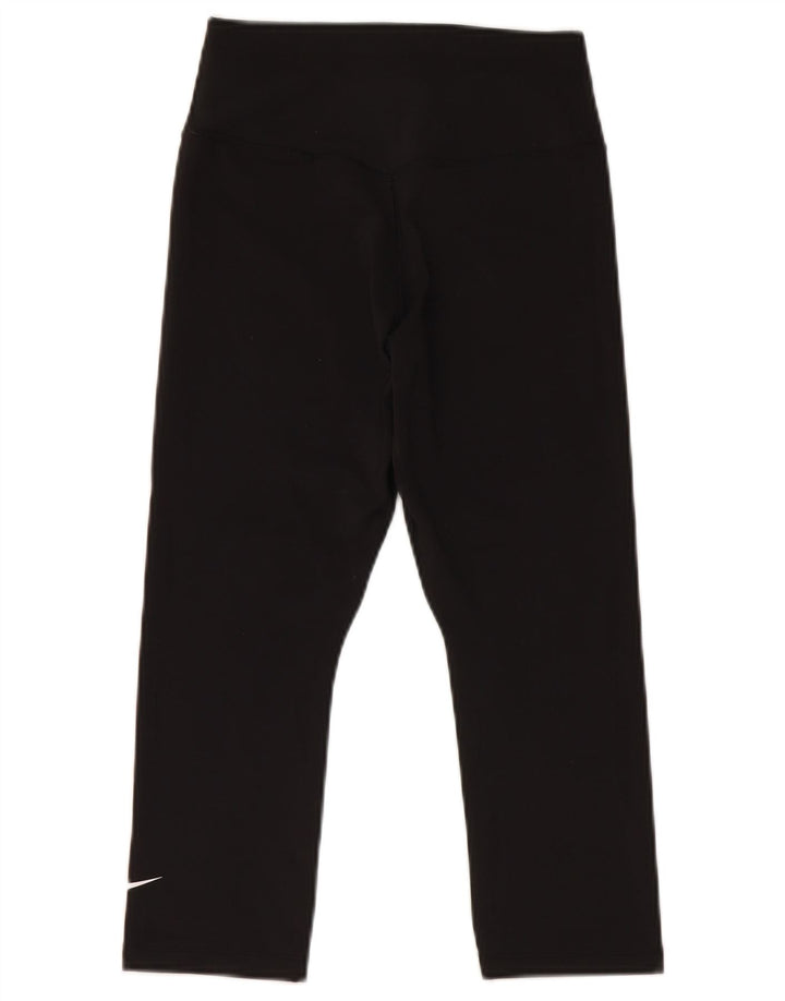 NIKE Leggings capri Dri Fit para mujer UK 6 XS Poliéster negro