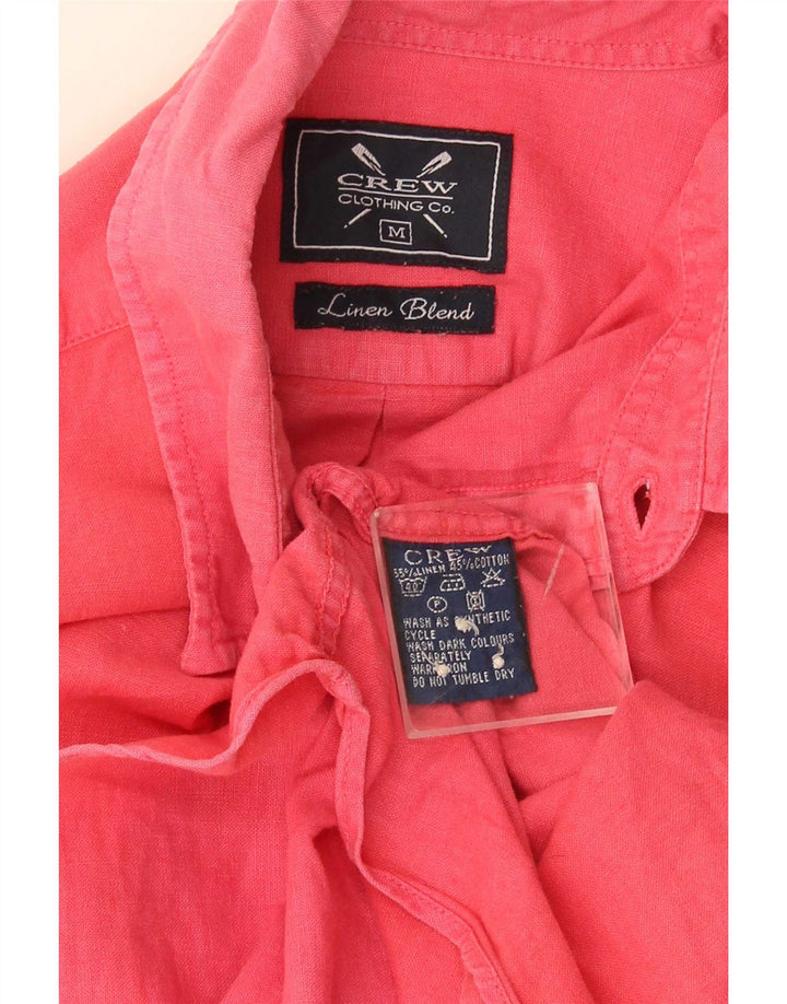 Crew Clothing Camisa para hombre Lino rosa medio