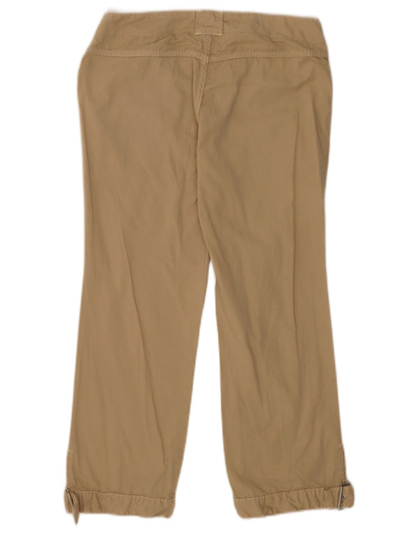 Benetton Pantalones Cortos De Talle Bajo IT 40 Small W30 L24 Algodón Beige
