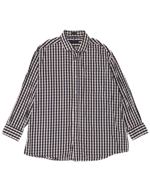 Tommy Hilfiger Camisa de corte regular para hombre Talla 17 1/2 XL Azul marino Gingham