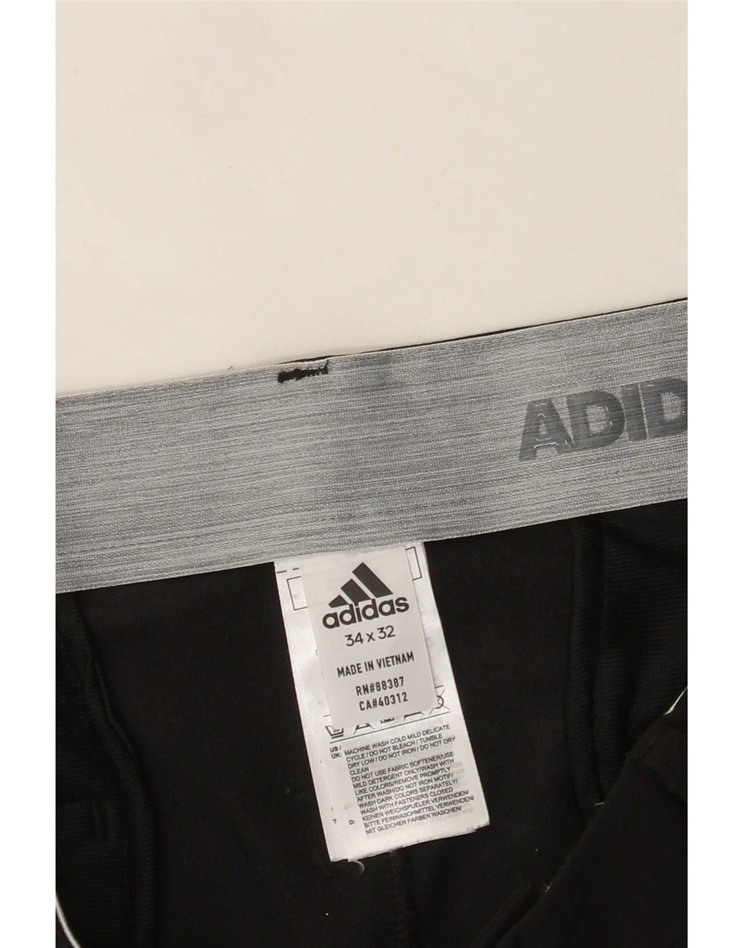 Pantalón chino recto Adidas para hombre W34 L32 Poliéster negro