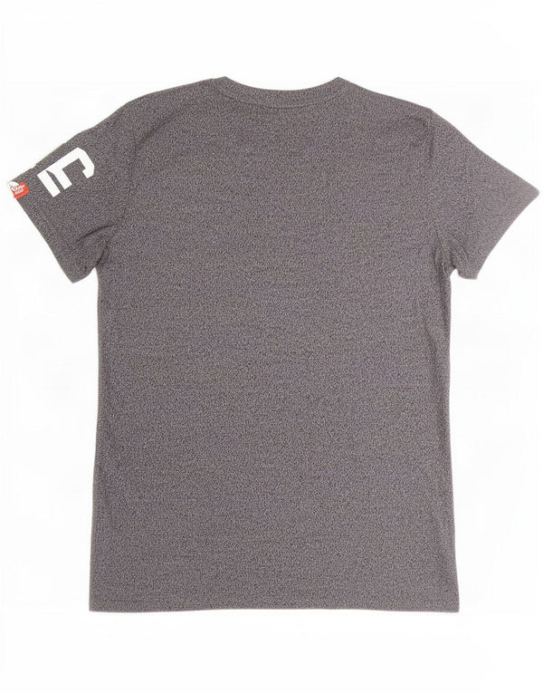 Superdry Camiseta estampada de algodón moteado en gris medio para hombre