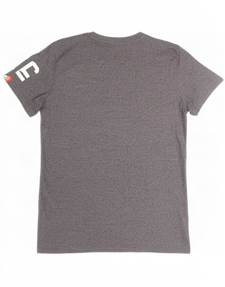 Superdry Camiseta estampada de algodón moteado en gris medio para hombre