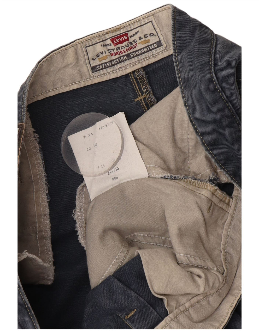 Levi's Pantalones cortos chinos pegados para hombre W40 XL Algodón azul marino