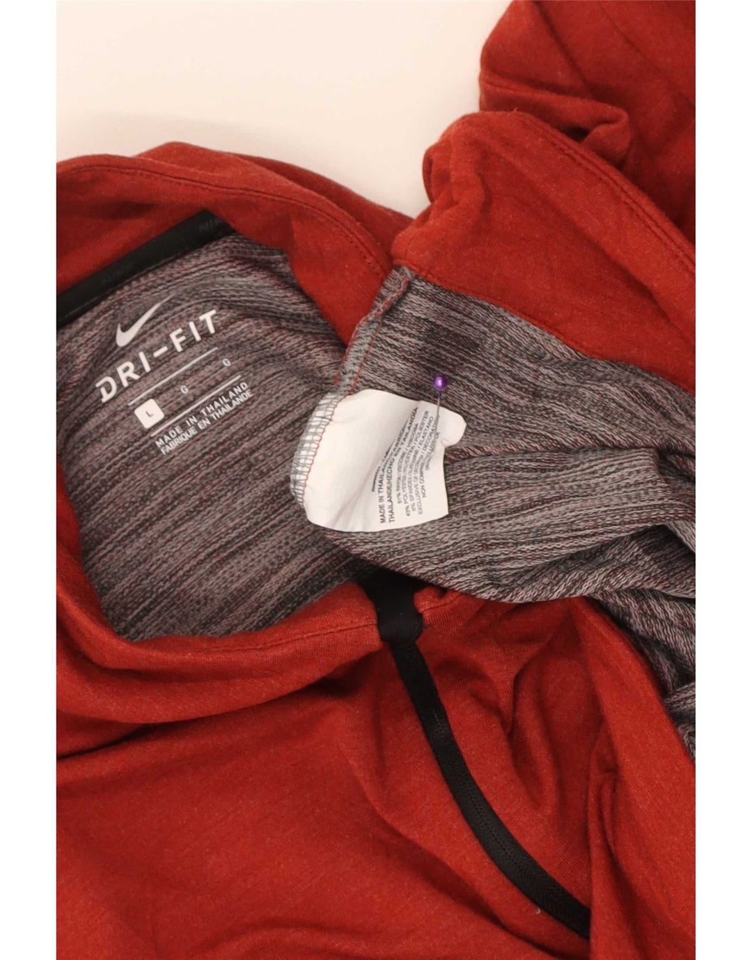 Nike Dri Fit Sudadera con cuello y cremallera para hombre, talla grande, rayón rojo