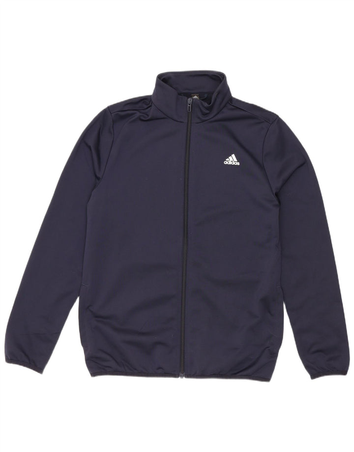Adidas Boys Graphic Chándal Top Chaqueta 13-14 Años Azul Marino Poliéster