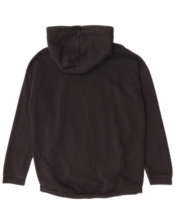 Adidas - Sudadera con capucha para mujer, diseño gráfico de gran tamaño, Reino Unido 12/14, algodón negro mediano