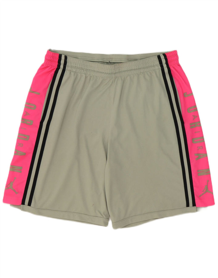 Jordan Pantalones cortos deportivos gráficos para hombre 2XL Gris Colorblock Poliéster