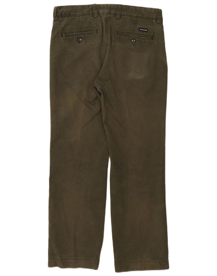 DOCKERS Pantalón chino recto para hombre W34 L30 Algodón caqui