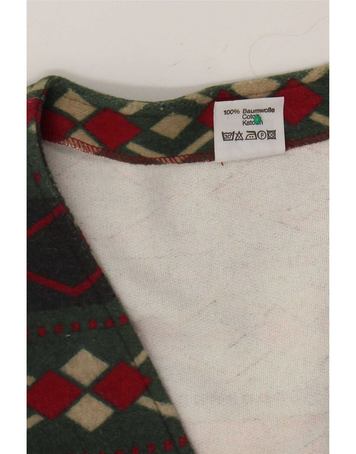 Chaleco vintage para hombre grande algodón geométrico multicolor
