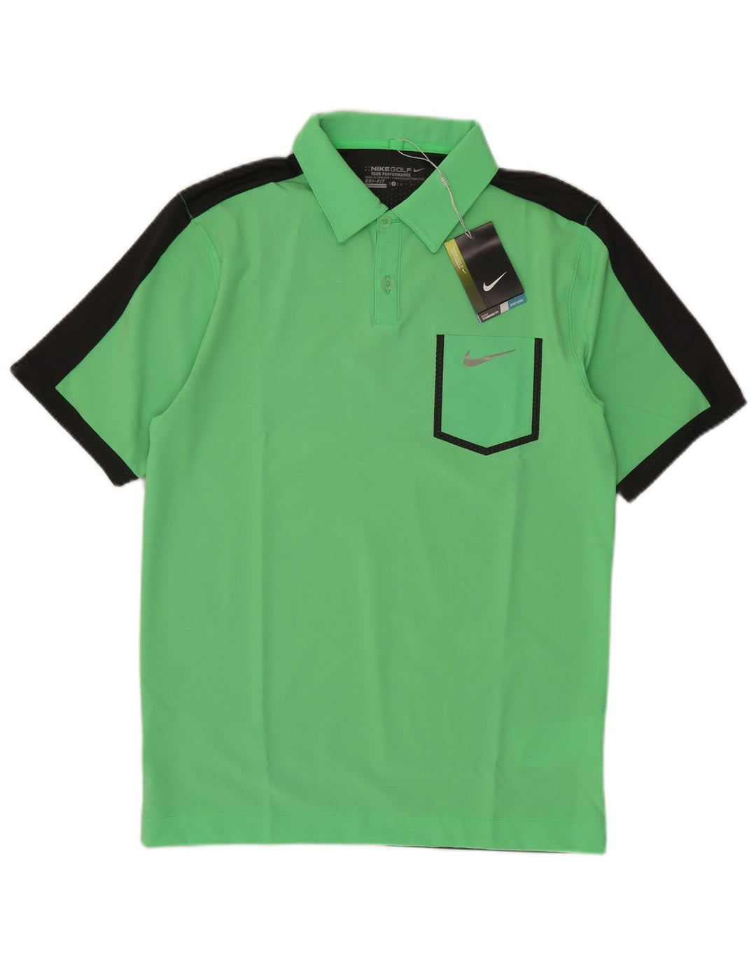 Polo Nike Dri Fit Para Hombre Poliéster Color Block Verde Pequeño