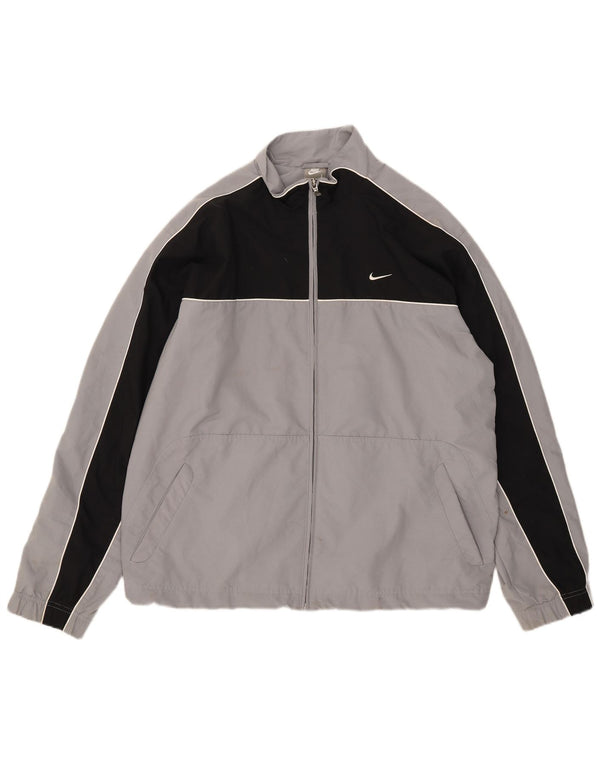Nike Chaqueta de chándal para hombre UK 41/43 Grande Gris Colorblock Poliéster