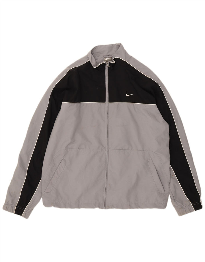 Nike Chaqueta de chándal para hombre UK 41/43 Grande Gris Colorblock Poliéster