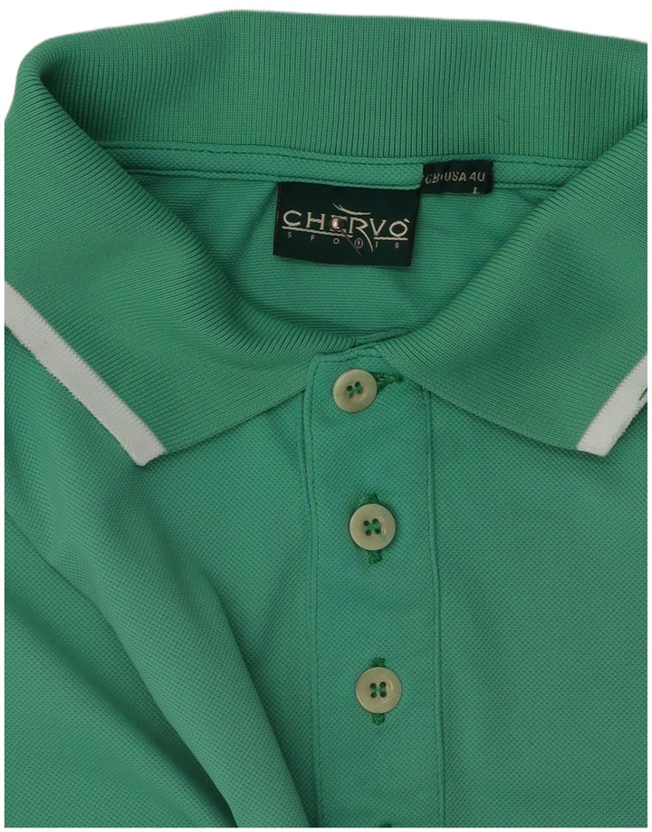Chervo Polo Hombre Grande Turquesa Algodón