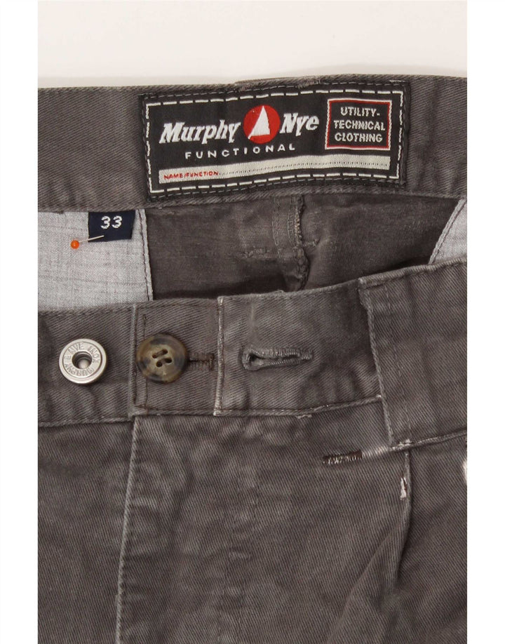 Murphy & Nye Pantalones cargo rectos para hombre W33 L28 Algodón gris