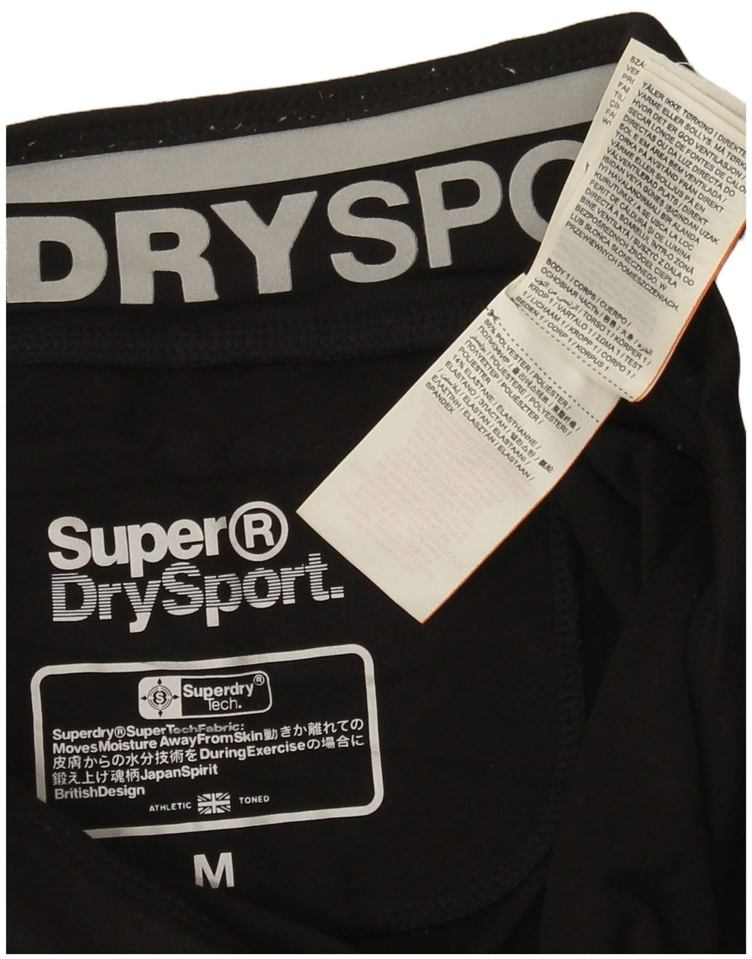 Superdry Leggings Capri Gráficos Para Mujer UK 42 Poliéster Negro Mediano