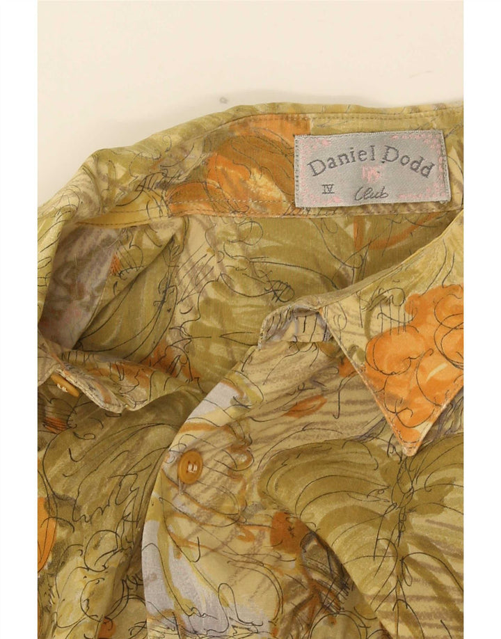Daniel Dodd Camisa de manga corta para hombre con estampado floral verde grande