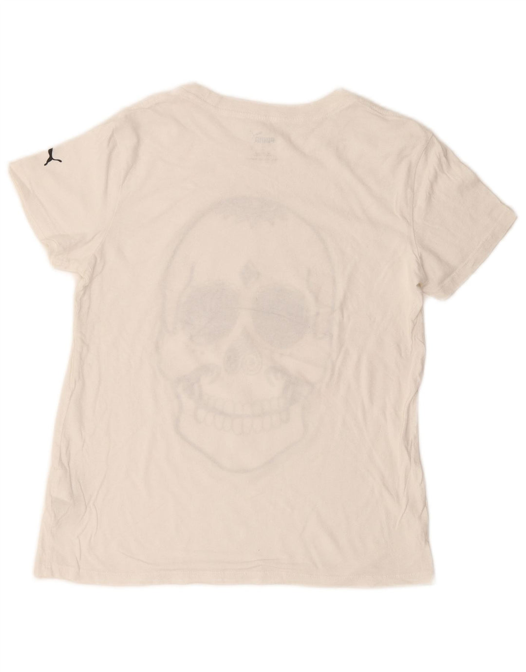 PUMA Camiseta gráfica para hombre Top pequeño de algodón blanco roto