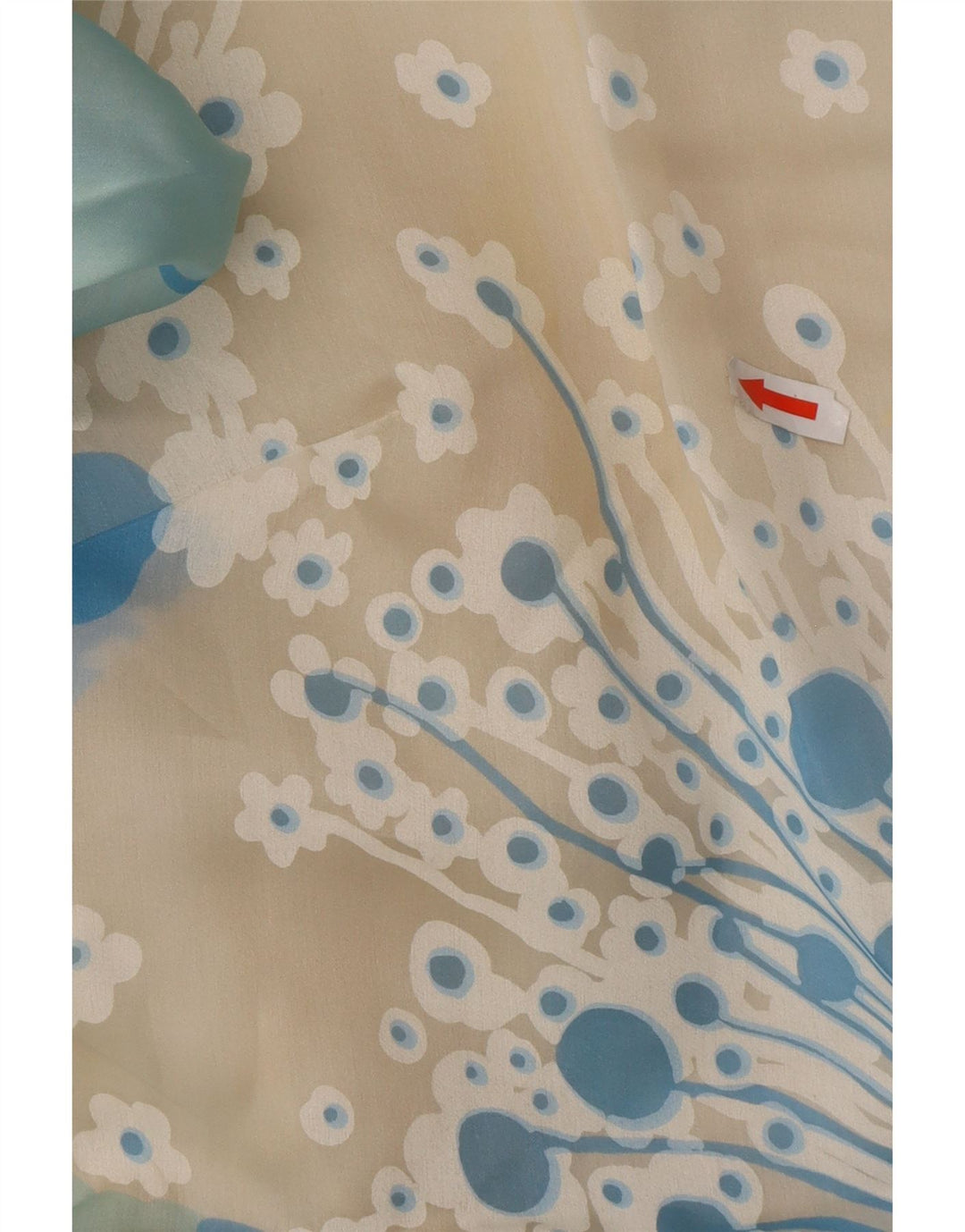 Vintage mujer manga larga Maxi vestido Reino Unido 12 azul medio floral