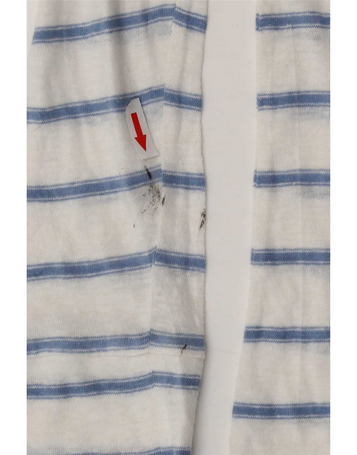 Marks & Spencer Blusa para mujer Top UK 44 Poliéster a rayas blancas medianas