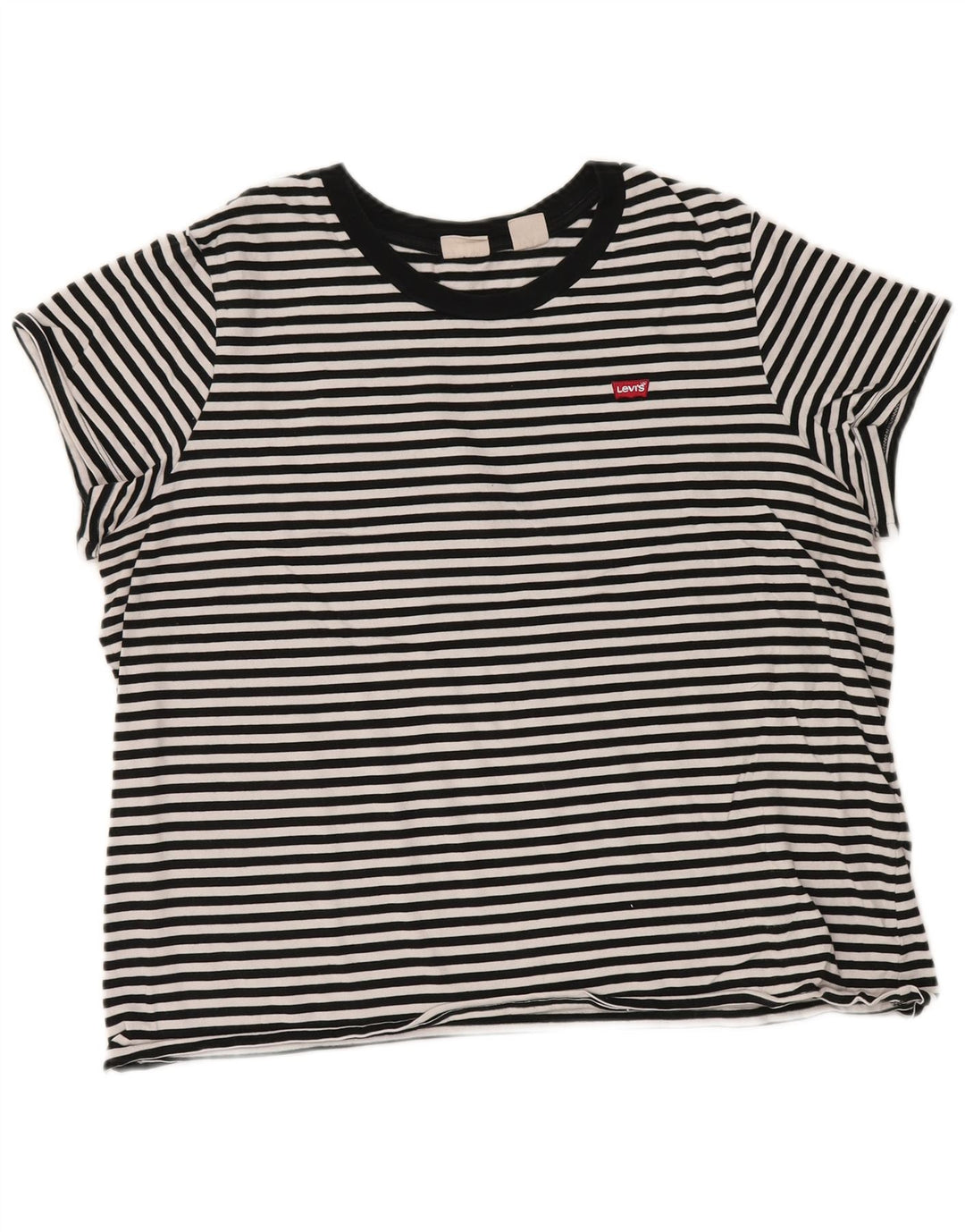 LEVI'S Camiseta para Mujer Top UK 40 XL Algodón a Rayas Negro