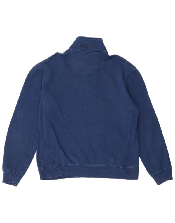 Nautica Sudadera con cuello y cremallera para hombre Jumper Medium Azul marino Algodón