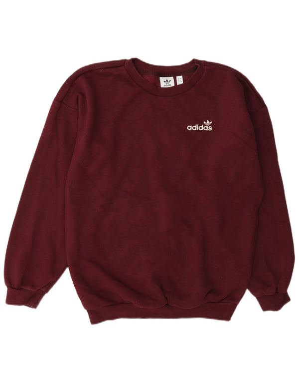 Adidas - Sudadera extragrande para mujer, talla 4, XS, algodón burdeos